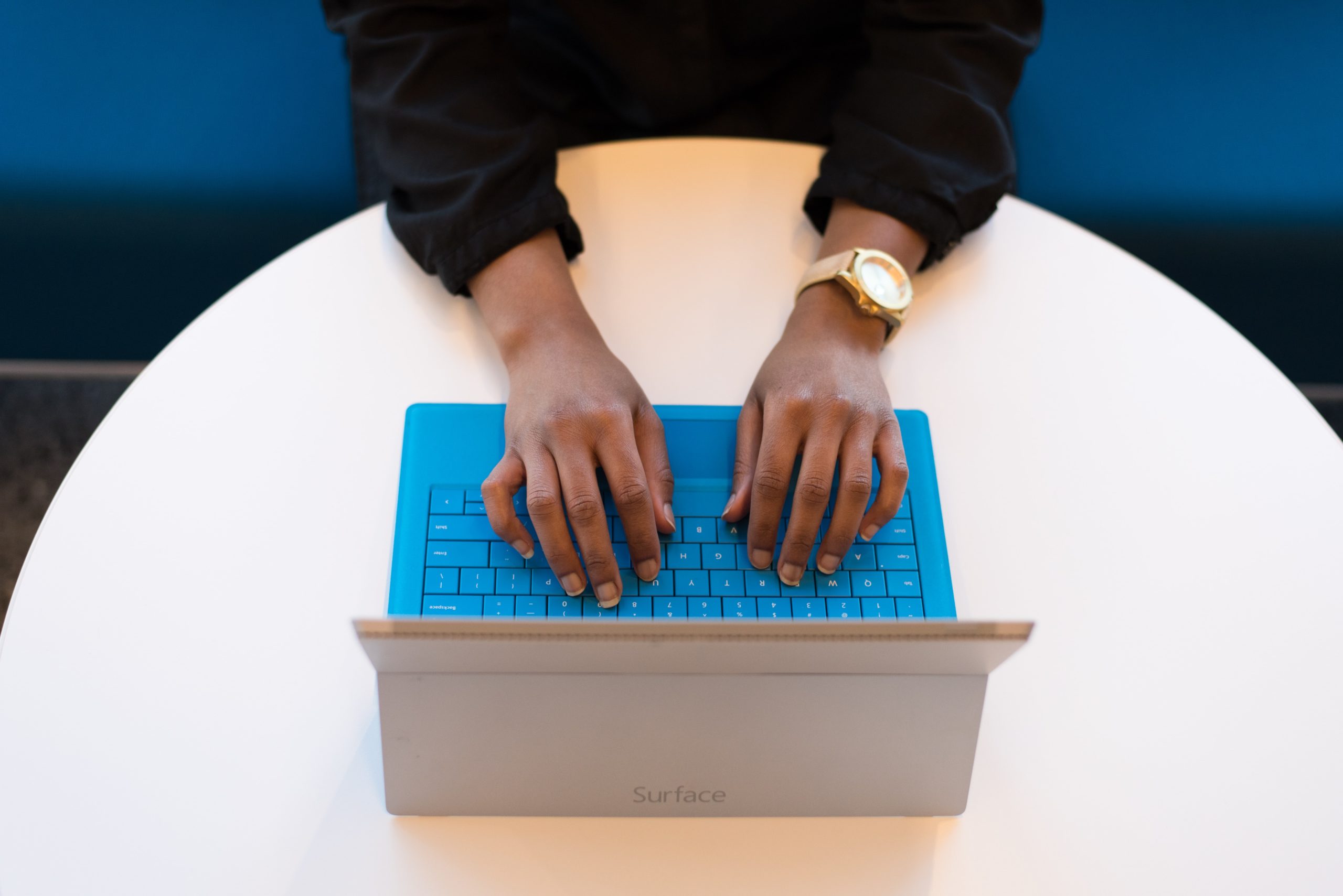 Woman's hands on laptop